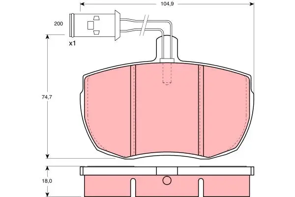 Brake Pad Set, disc brake TRW Braking 