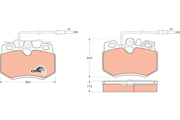 Brake Pad Set, disc brake TRW Braking 