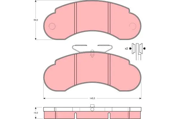 Brake Pad Set, disc brake TRW Braking 