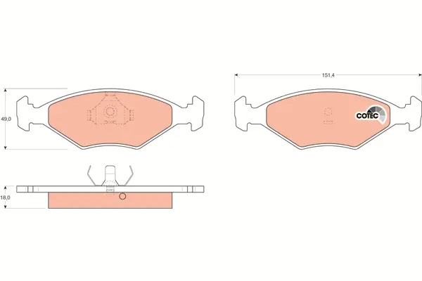 Brake Pad Set, disc brake TRW Braking 