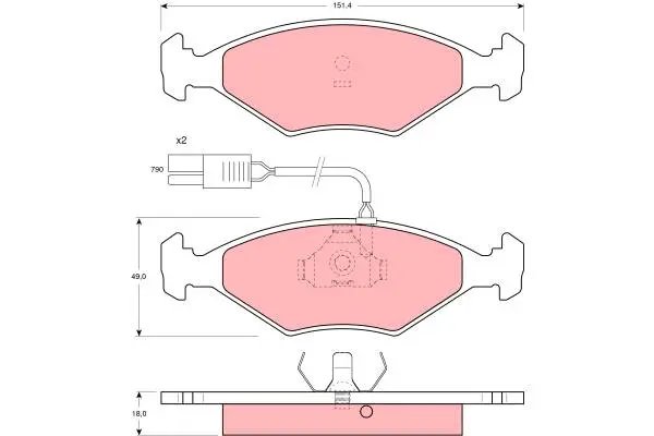 Brake Pad Set, disc brake TRW Braking 