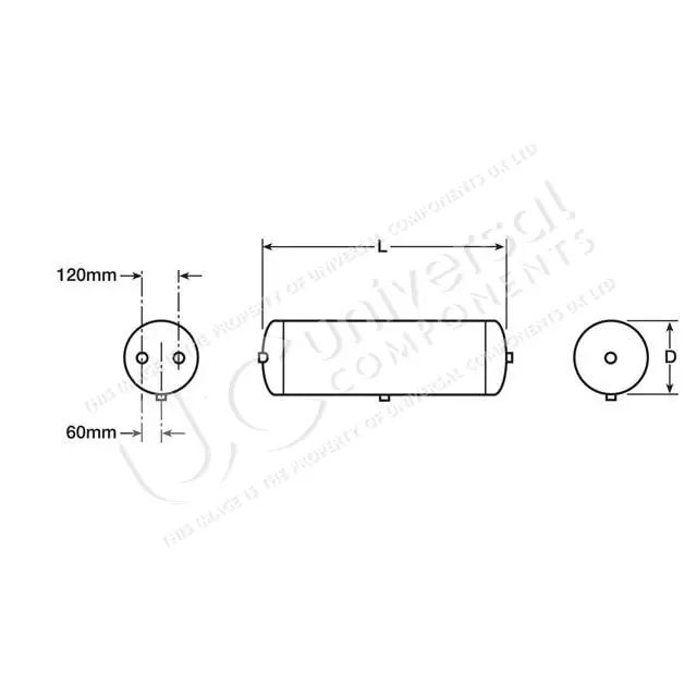 AIR TANK 60LTR X 396MM Universal Components 