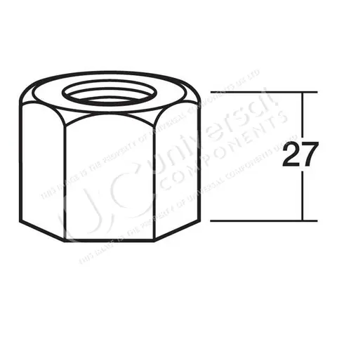 Mutter U-bolt M22X1.5MM D=27MM AF=32MM Universal Components