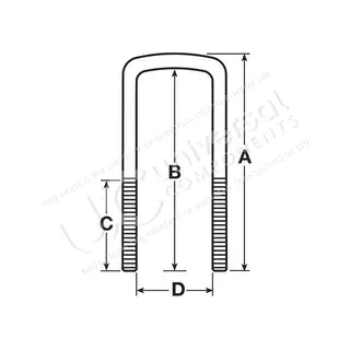 U-BOLT 450MM C/W 2 NUTS &amp; 2 WASHERS Universal Components