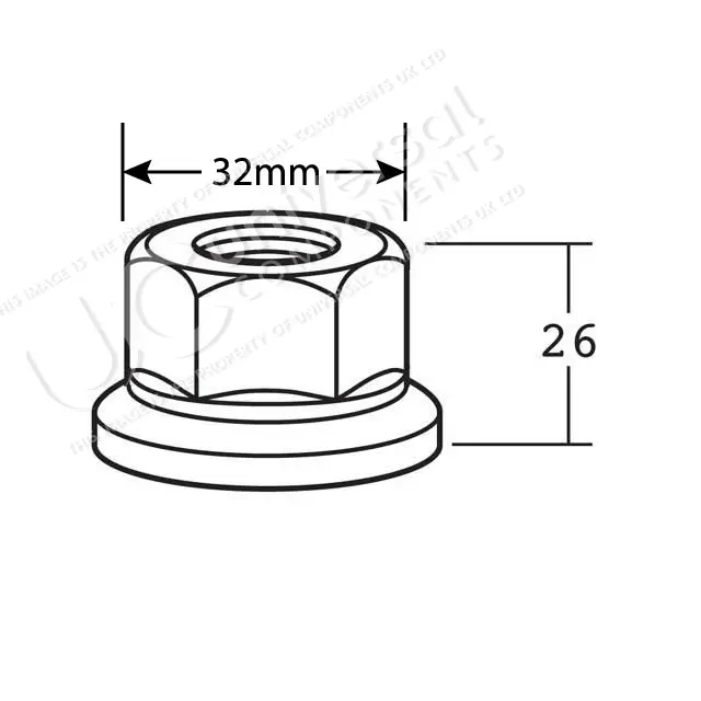 WHEEL NUT M22x1.5 RHT 32MM A/F Universal Components 