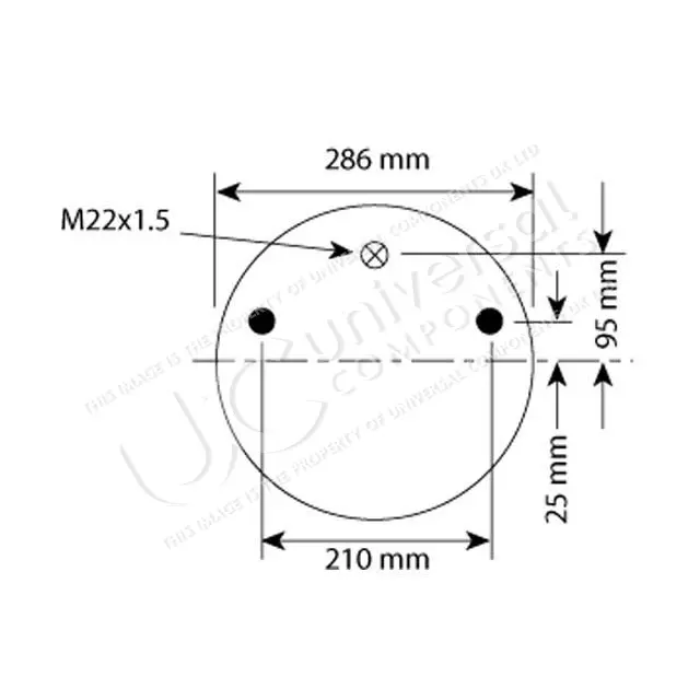AIRSPRING ASSY (ASK002) - STEEL PISTON S Universal Components 