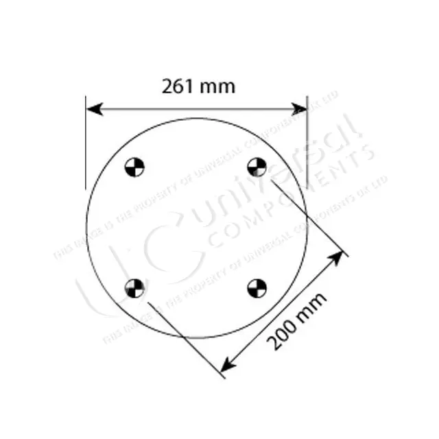 AIRSPRING ASSY (ASK002) - STEEL PISTON S Universal Components 