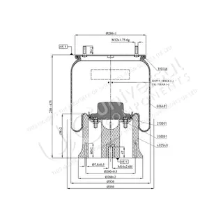 Luftbelg SAF 2924V kunststoff Universal Components