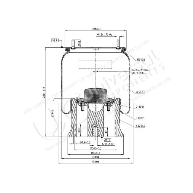 Luftbelg SAF 2924V kunststoff Universal Components 