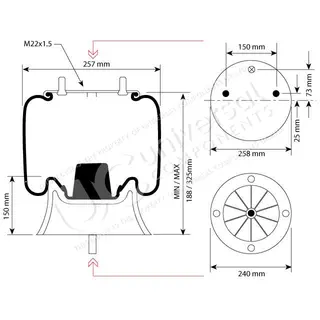 Luftbelg SAF 2619V Ø300 Universal Components