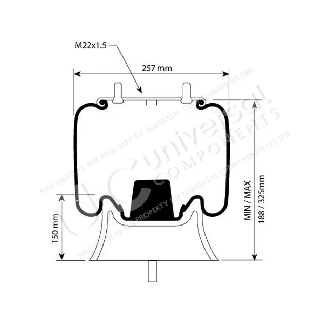 Luftbelg SAF 2619V Ø300 Universal Components 