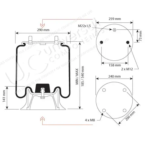 AIRSPRING ASSY (EJOT STS ATTACHED) PLAST Universal Components