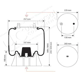 AIRSPRING ASSY (ASK024) PLASTIC PISTON F Universal Components