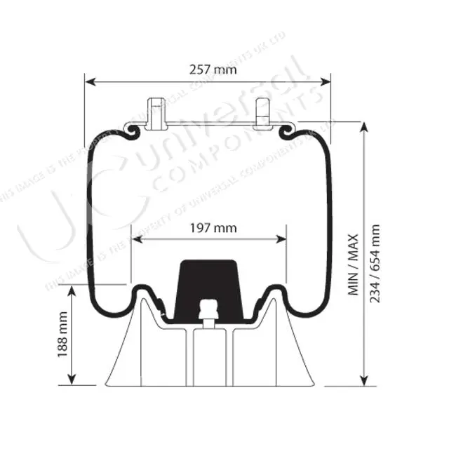 AIRSPRING ASSY (ASK024) PLASTIC PISTON F Universal Components 