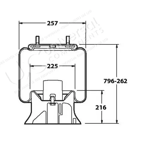 Luftbelg SAF 2926V stål Universal Components