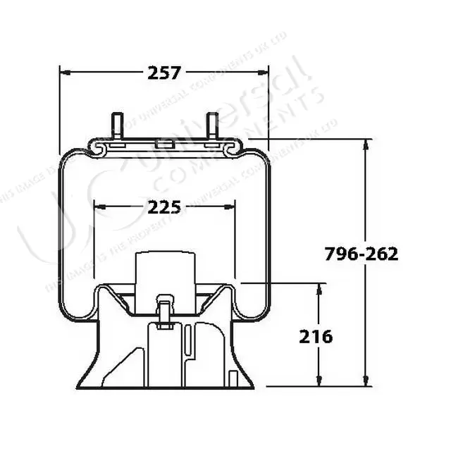 Luftbelg SAF 2926V stål Universal Components 