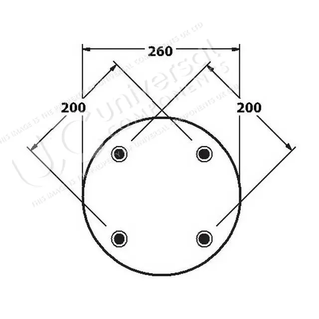Luftbelg SAF 2926V stål Universal Components 