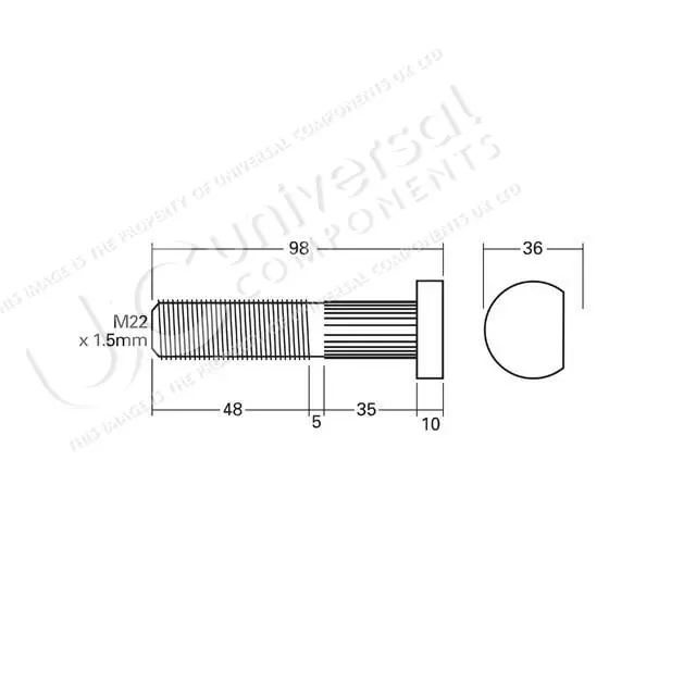 Hjulbolt BPW M22x1,5 L Universal Components 