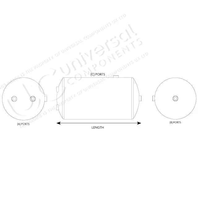 Trykklufttank Grå 30L276x568 Scania Universal Components 
