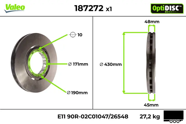 Bremseskive SAF 22,5 Integral Valeo 