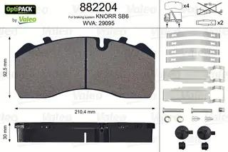 Bremseklosser Optipack U/Sensor VALEO