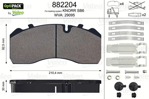 Bremseklosser Optipack U/Sensor VALEO