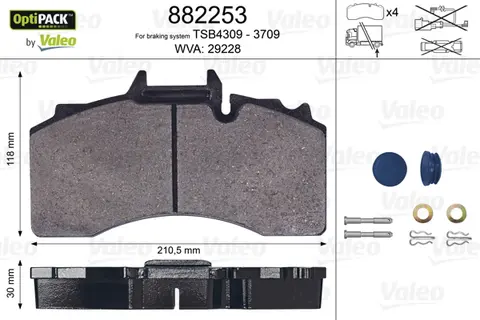 Bremseklosser BPW TSB 4309 VALEO