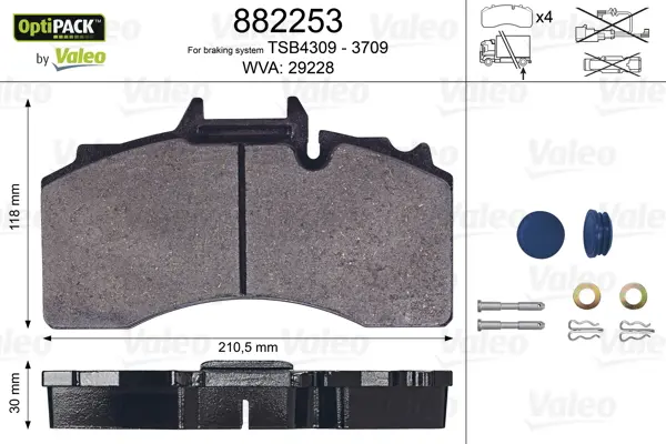 Bremseklosser BPW TSB 4309 VALEO 