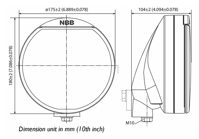 Fjernlys NBB Alpha 175 LED Broad E25 NBB 