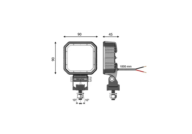 Carbonlux LED carré 90x90 R23 Vignal 