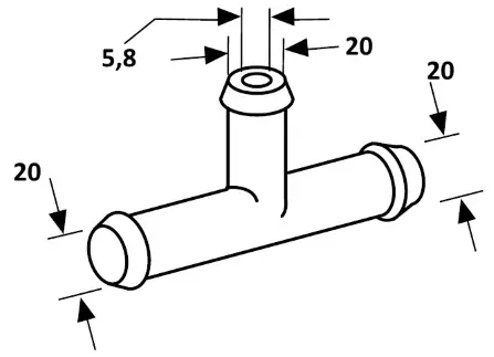 T-rør Ø 20x20x20 mm Webasto 